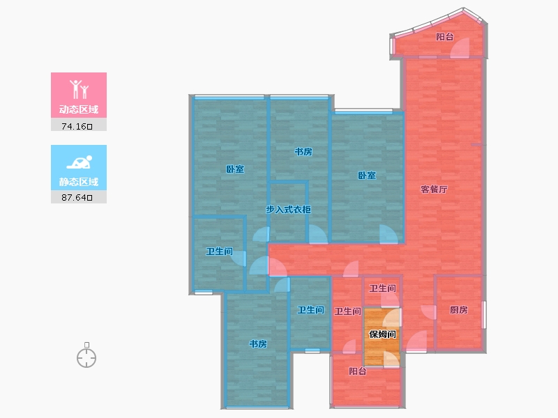 广东省-广州市-鹅潭湾6栋190m2-152.00-户型库-动静分区