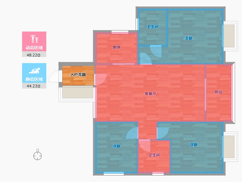 广东省-广州市-葛洲坝广州紫郡府3栋108m2-87.71-户型库-动静分区