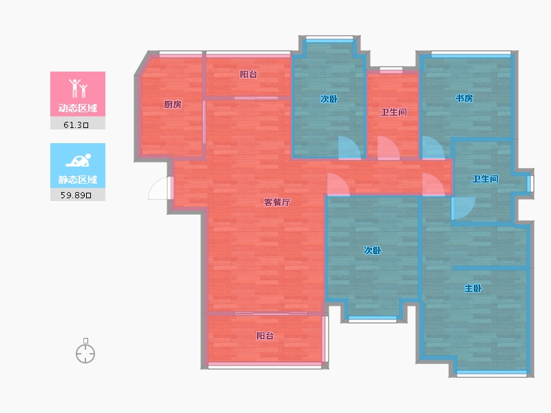 广东省-广州市-华发荔湾荟1,3,4,5,6栋137m2-110.26-户型库-动静分区