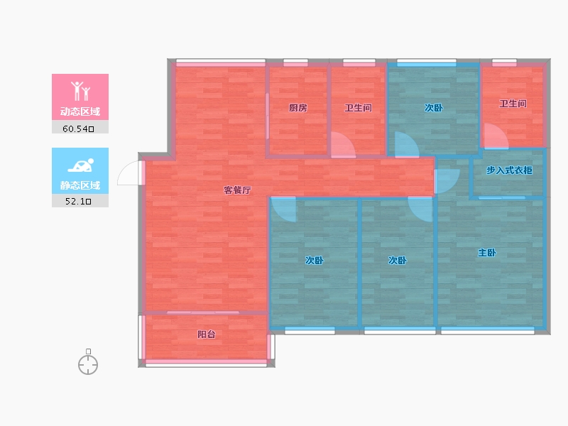 广东省-广州市-华发中央公园122m2-103.11-户型库-动静分区