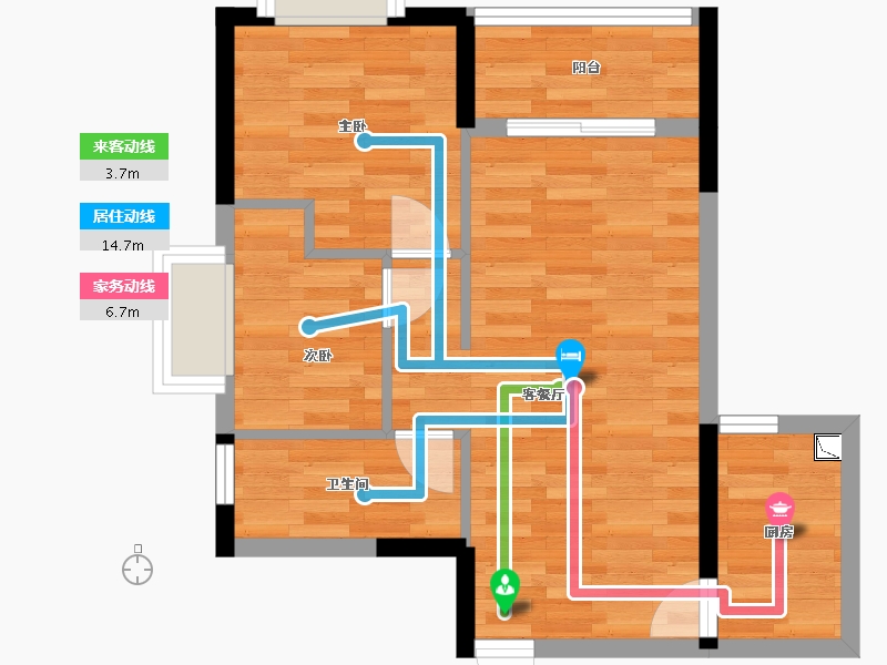 广东省-广州市-力诚欣悦湾2栋67m2-50.16-户型库-动静线