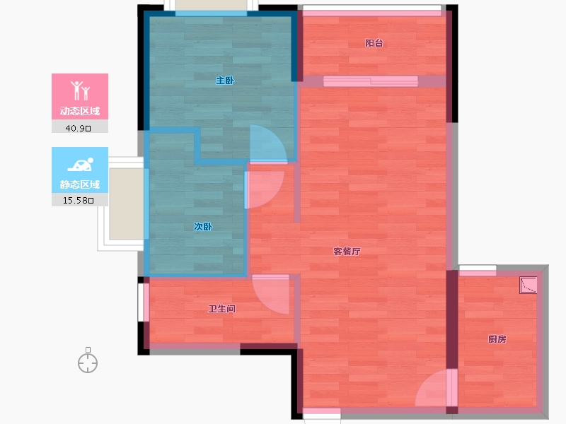 广东省-广州市-力诚欣悦湾2栋67m2-50.16-户型库-动静分区