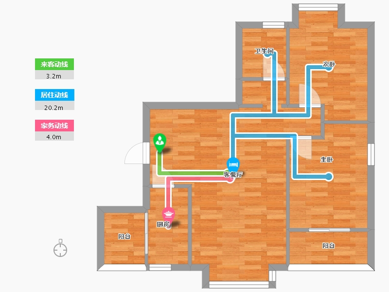 广东省-广州市-力诚欣悦湾2栋78m2-62.40-户型库-动静线