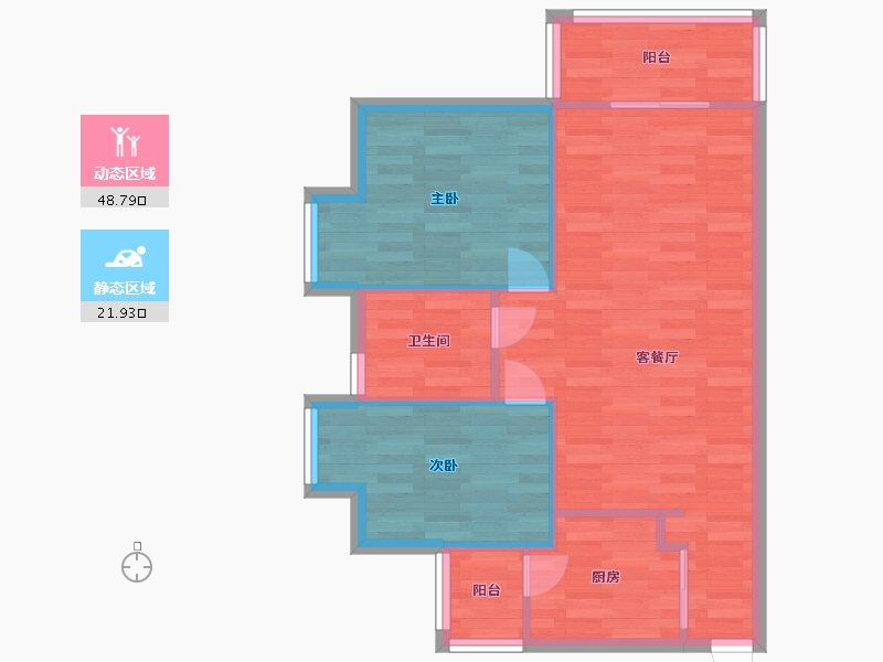 广东省-广州市-力诚欣悦湾2栋80m2-64.00-户型库-动静分区