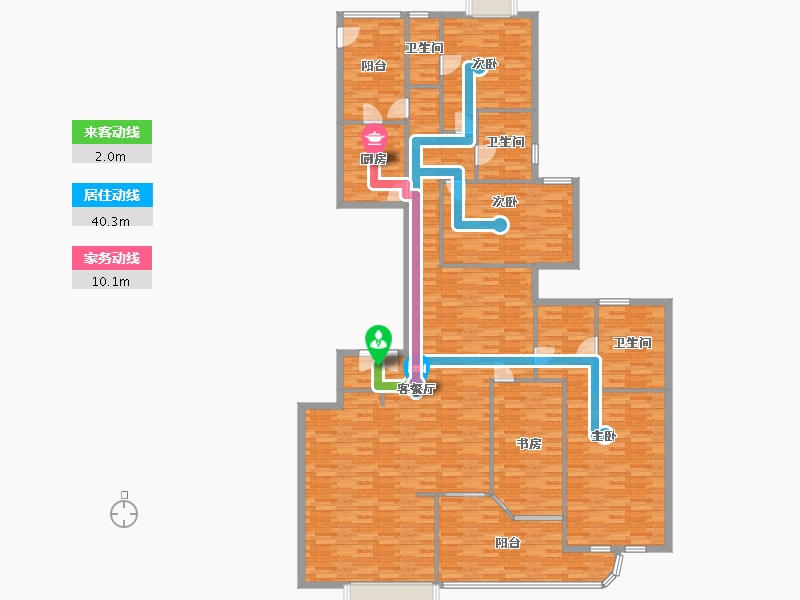 广东省-广州市-流花君庭330m2-205.48-户型库-动静线