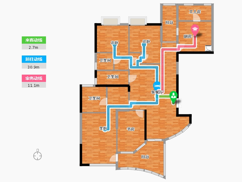 广东省-广州市-流花君庭L4,L2栋250m2-200.00-户型库-动静线