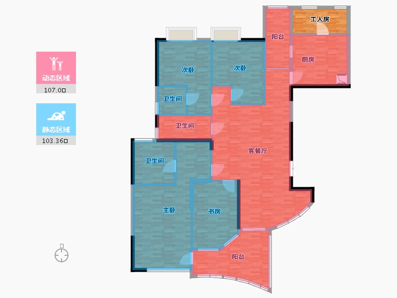 广东省-广州市-流花君庭L4,L2栋250m2-200.00-户型库-动静分区