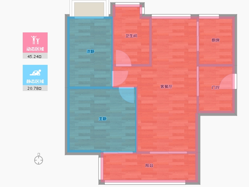 广东省-广州市-融穗华府4栋75m2-59.99-户型库-动静分区