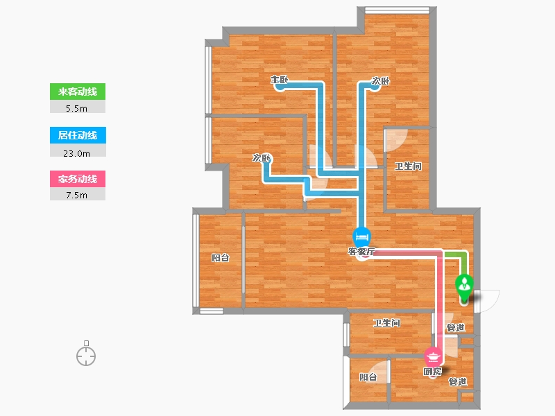 广东省-广州市-西关海14栋127m2-101.60-户型库-动静线