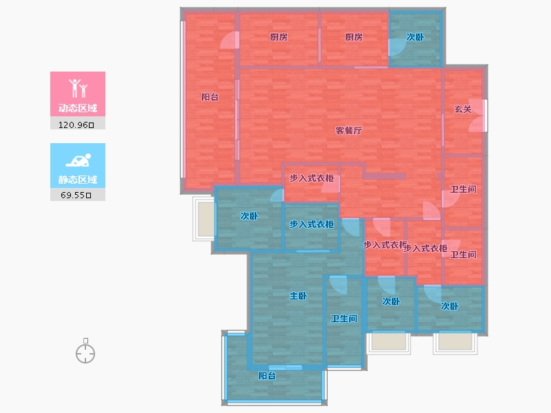 广东省-广州市-西关海12栋253m2-173.61-户型库-动静分区