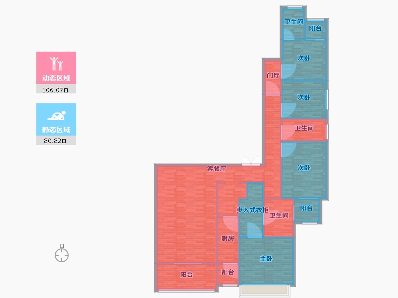 广东省-广州市-西关海12栋215m2-172.00-户型库-动静分区