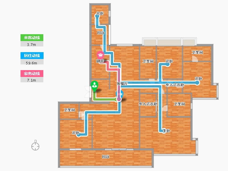 广东省-广州市-西关海13栋280m2-239.99-户型库-动静线