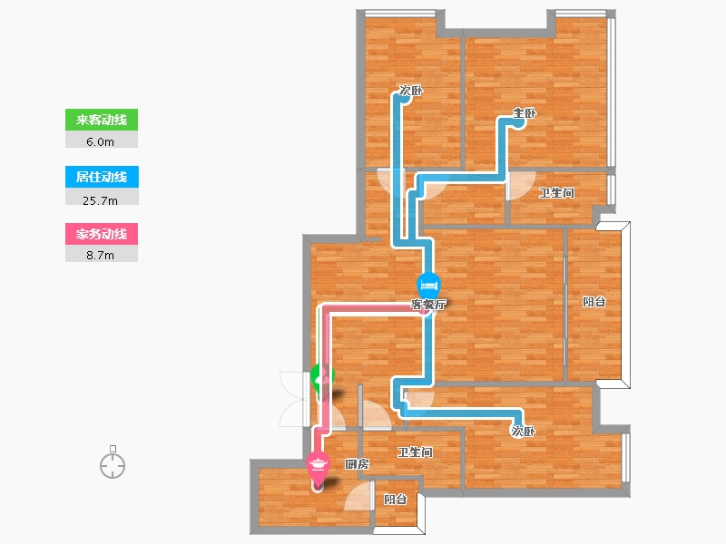 广东省-广州市-西关海14栋154m2-123.20-户型库-动静线