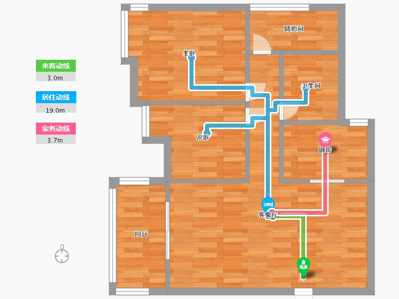 广东省-广州市-新世界凯粤湾79m2-63.20-户型库-动静线