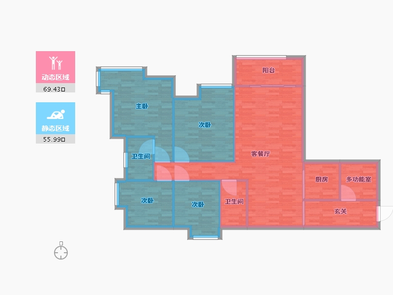 广东省-广州市-新世界凯粤湾143m2-114.40-户型库-动静分区