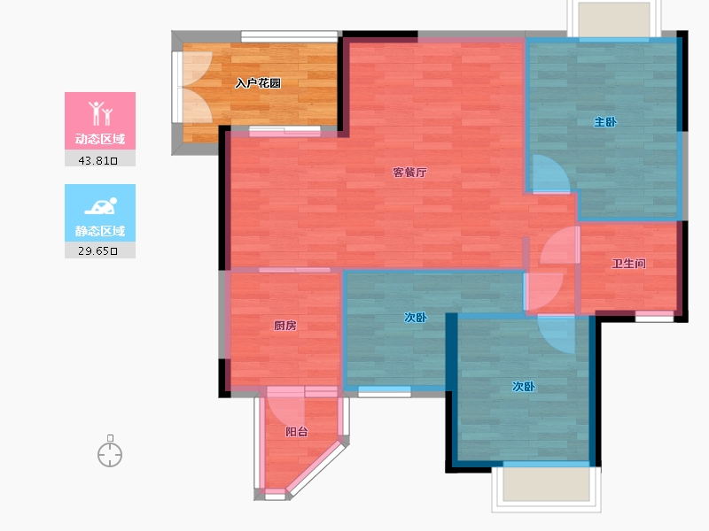 广东省-广州市-新世界凯粤湾C7栋91m2-72.79-户型库-动静分区