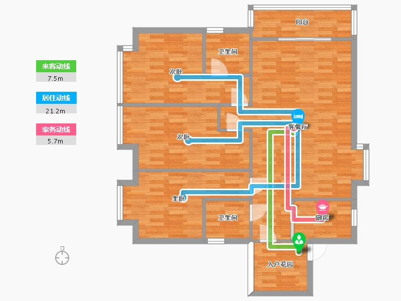 广东省-广州市-远东御江豪庭F1栋117m2-93.60-户型库-动静线