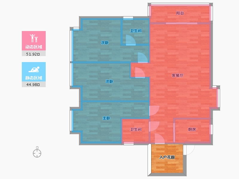 广东省-广州市-远东御江豪庭F1栋117m2-93.60-户型库-动静分区