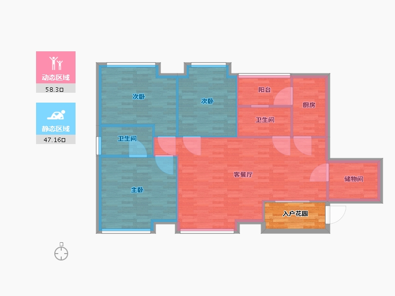 广东省-广州市-远东御江豪庭F3,2栋127m2-101.60-户型库-动静分区