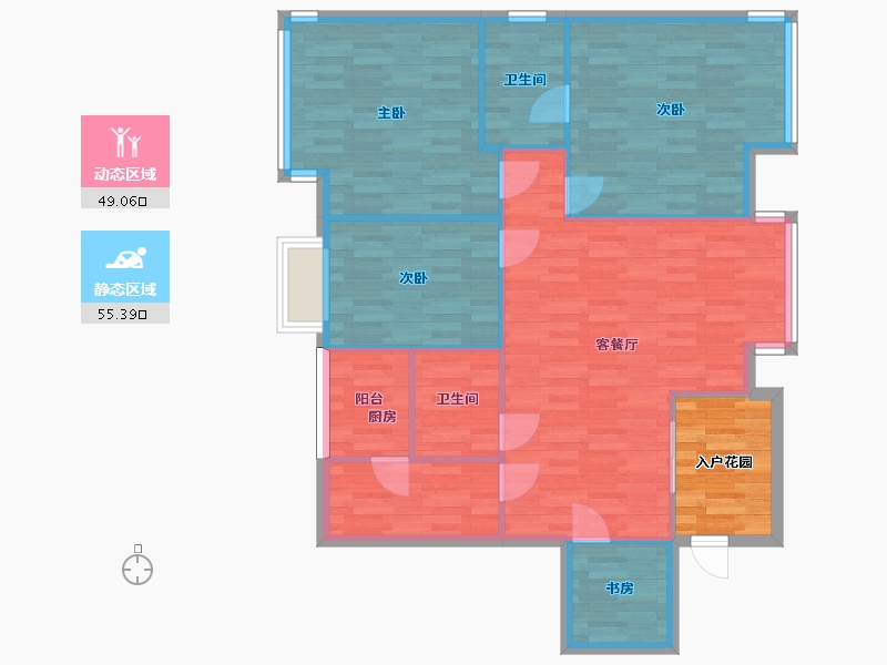 广东省-广州市-远东御江豪庭F3栋127m2-101.60-户型库-动静分区