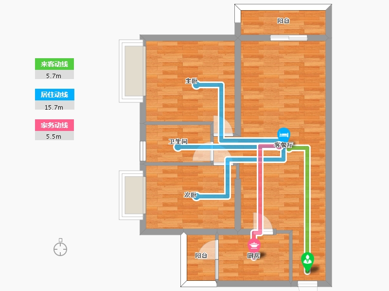 广东省-广州市-远东御江豪庭F5栋87m2-66.98-户型库-动静线