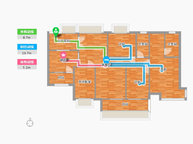 广东省-广州市-悦江上品苑B04栋130m2-104.00-户型库-动静线