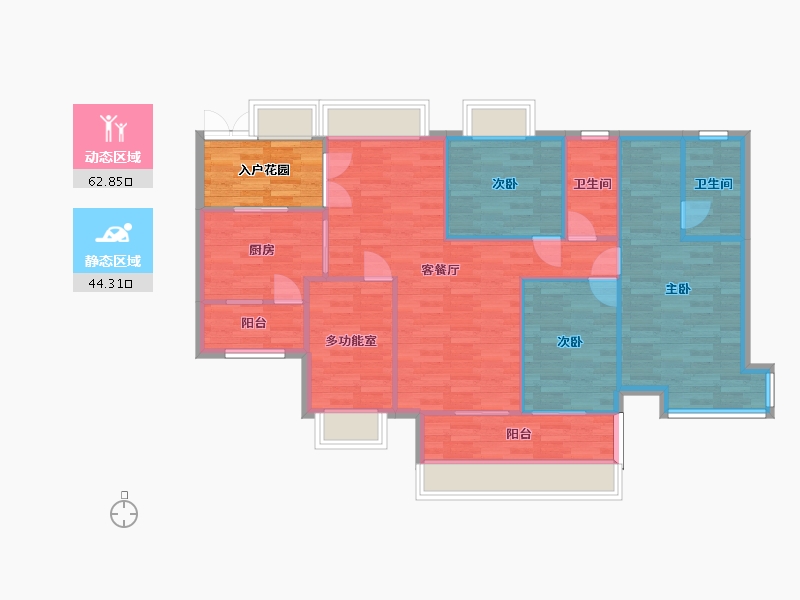 广东省-广州市-悦江上品苑B04栋130m2-104.00-户型库-动静分区