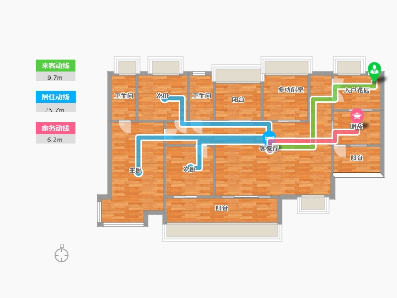 广东省-广州市-悦江上品苑B04栋139m2-111.20-户型库-动静线