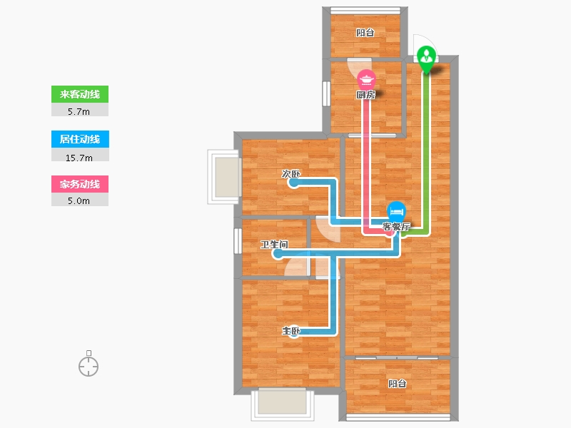 广东省-广州市-悦江上品苑82m2-65.60-户型库-动静线