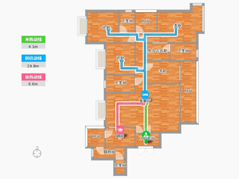 广东省-广州市-悦江上品苑B03栋176m2-140.80-户型库-动静线