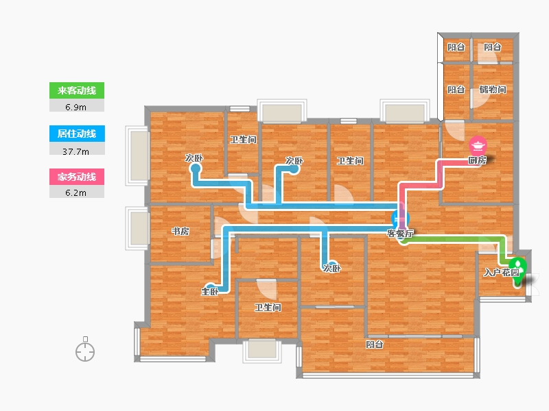 广东省-广州市-悦江上品苑B03栋210m2-168.00-户型库-动静线