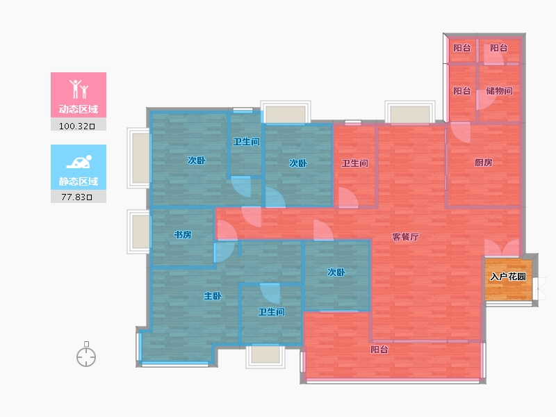 广东省-广州市-悦江上品苑B03栋210m2-168.00-户型库-动静分区