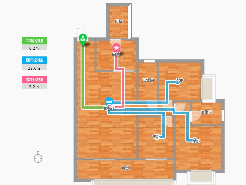 广东省-广州市-悦江上品苑B04栋112m2-89.60-户型库-动静线