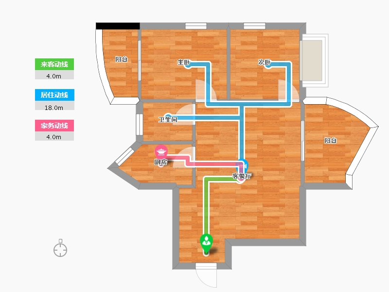 广东省-广州市-悦雅居62m2-53.31-户型库-动静线