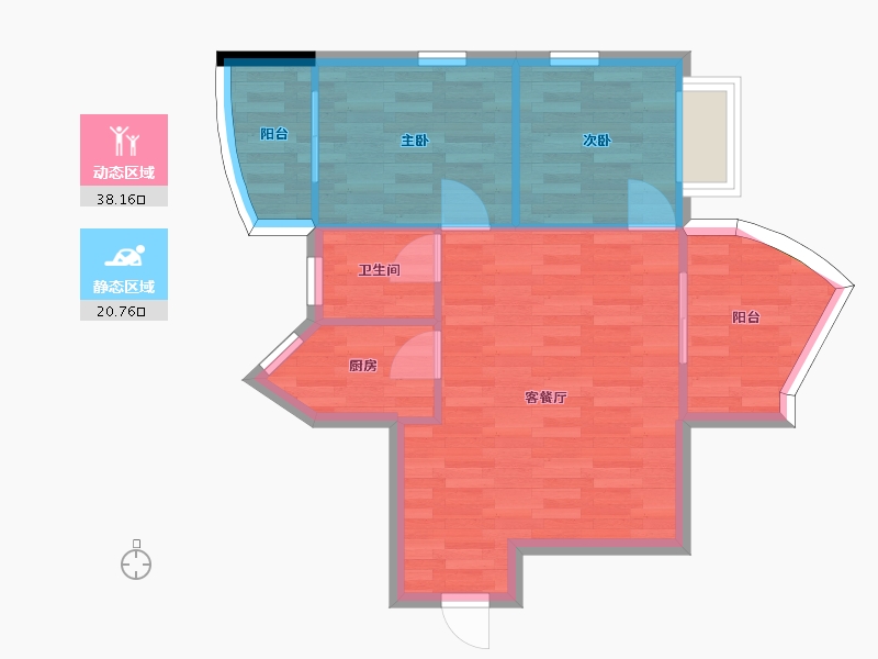 广东省-广州市-悦雅居62m2-53.31-户型库-动静分区