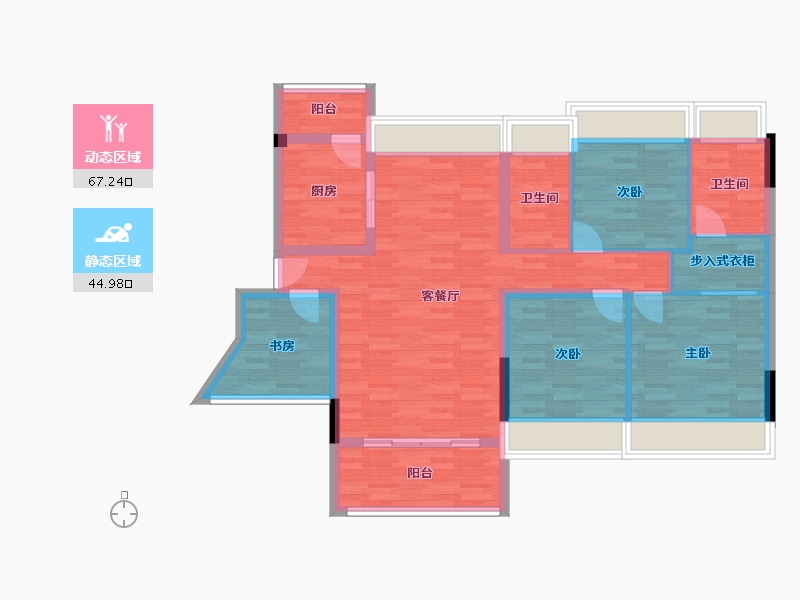 广东省-广州市-振业天颂花园142m2-100.18-户型库-动静分区