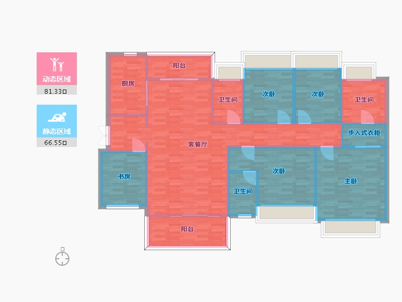 广东省-广州市-振业天颂花园178m2-135.70-户型库-动静分区