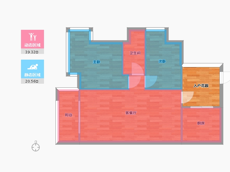 广东省-广州市-珠岛花园金湾明珠6栋金湾明珠A栋72m2-60.54-户型库-动静分区