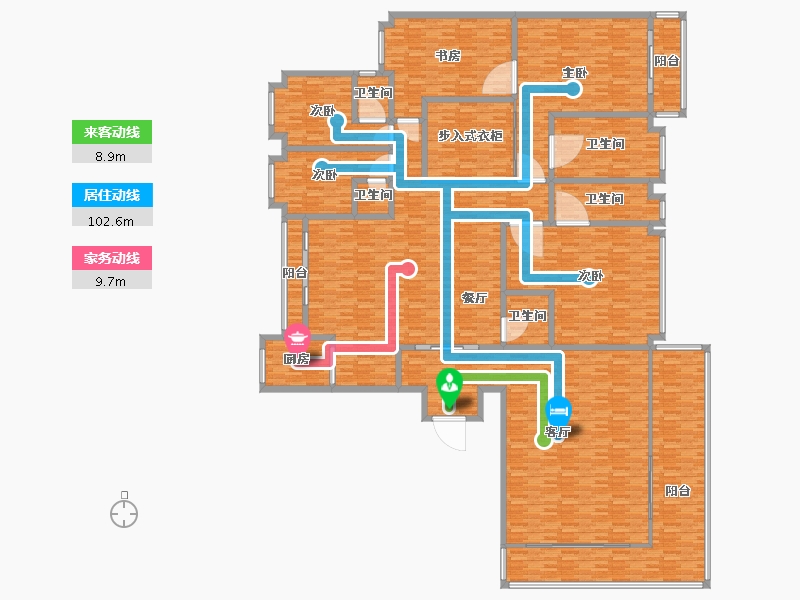 广东省-广州市-珠光御景壹號B11栋478m2-382.40-户型库-动静线