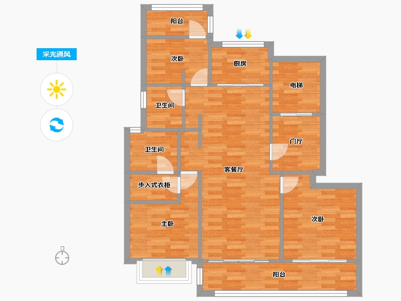 江苏省-南京市-誉峰苑-84.50-户型库-采光通风