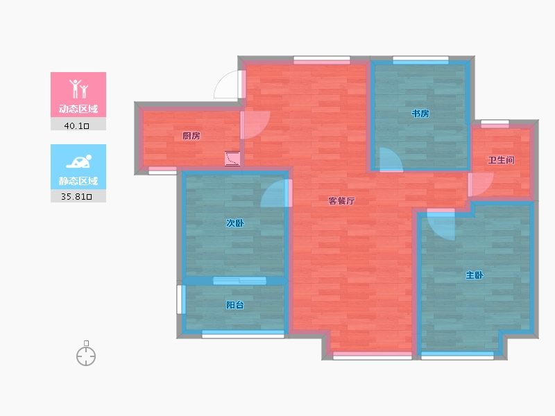 河北省-衡水市-悦湖庄园-66.70-户型库-动静分区