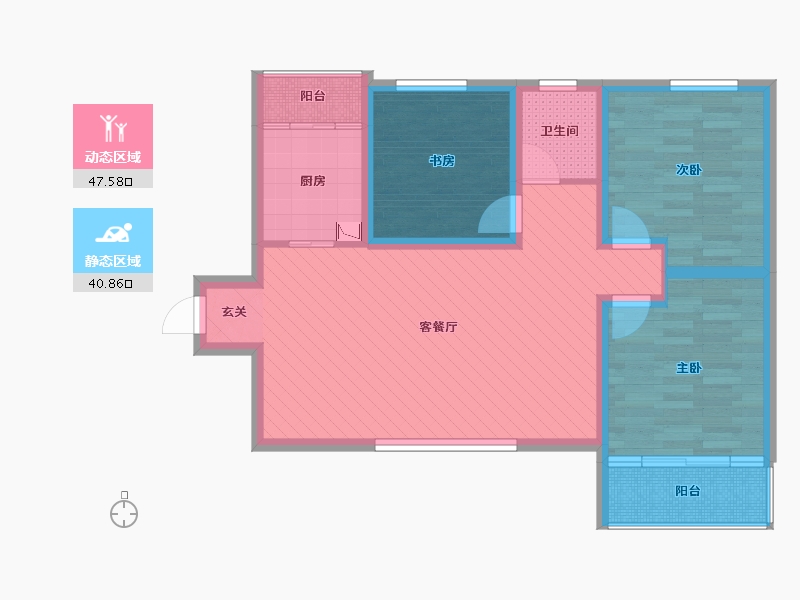 陕西省-西安市-华宇凤凰城-77.34-户型库-动静分区