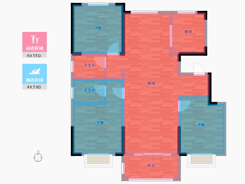 安徽省-淮北市-御龙国际-107.00-户型库-动静分区