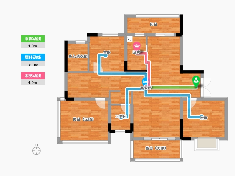 重庆-重庆市-中建湖山印象-95.76-户型库-动静线