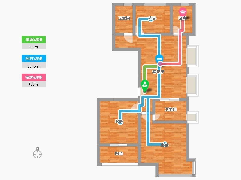 安徽省-安庆市-康熙左岸-85.98-户型库-动静线