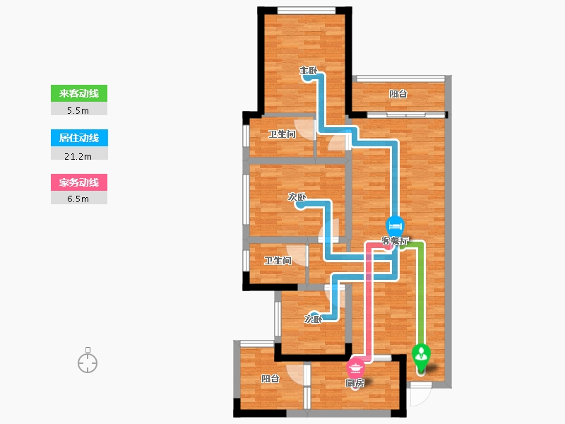 四川省-成都市-三里花城-87.17-户型库-动静线