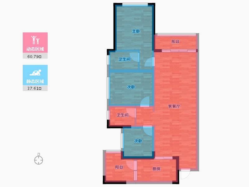 四川省-成都市-三里花城-87.17-户型库-动静分区