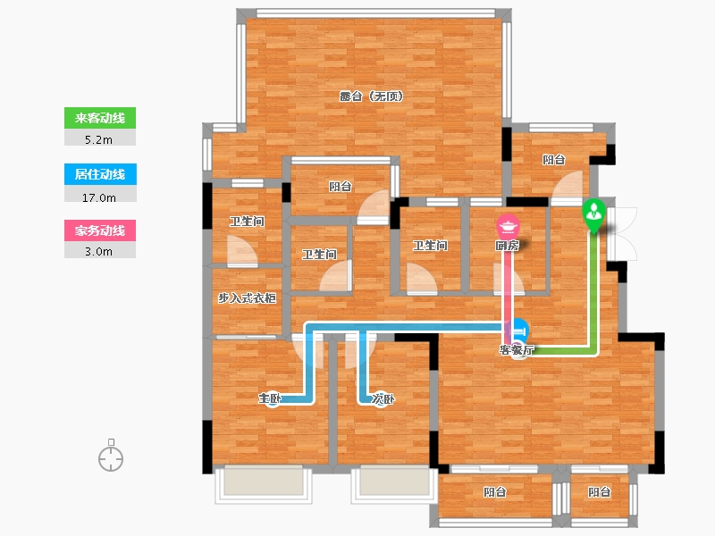 江苏省-南京市-世贸荣里-126.01-户型库-动静线