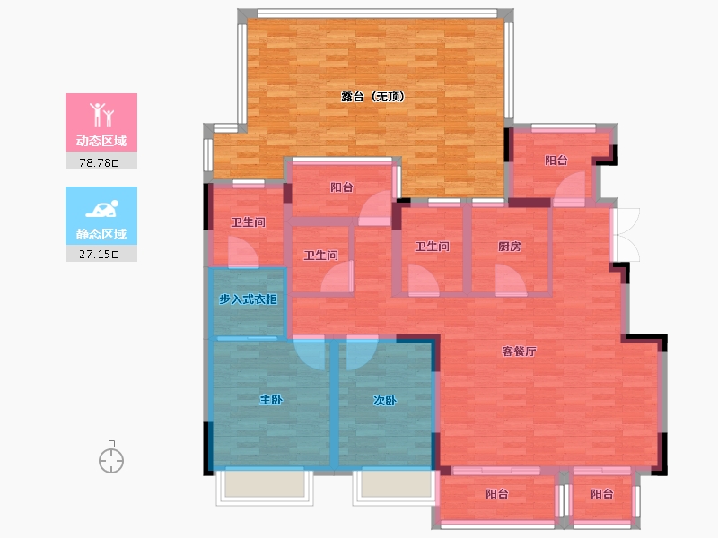 江苏省-南京市-世贸荣里-126.01-户型库-动静分区