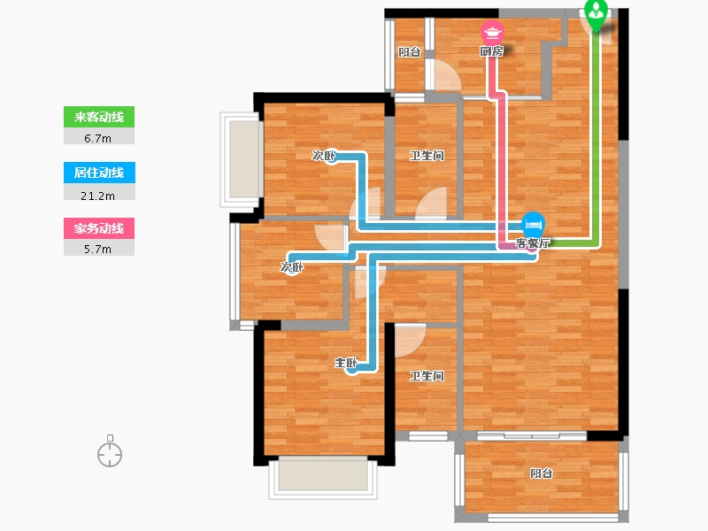 广东省-阳江市-恒隆御景山庄-90.01-户型库-动静线